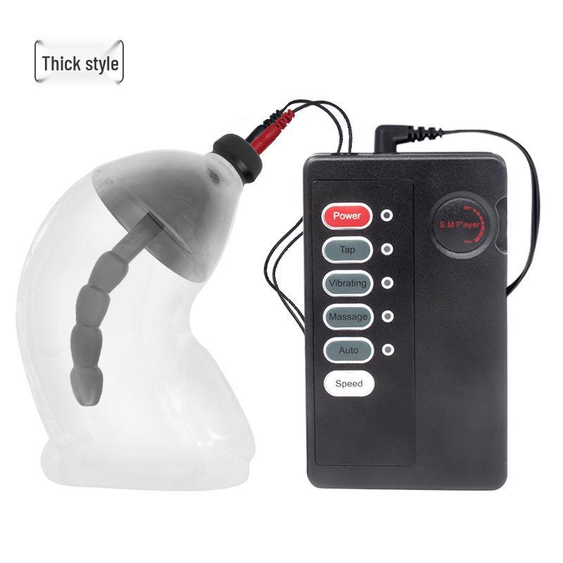 SM Electric Shock Horse Eye Chastity Sleeve: Male Training and Restraint Climax Device