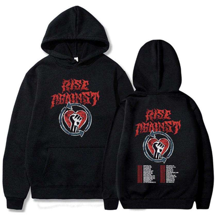 Rise Against Tour Hoodies Men Women Moletom Casual Unisex Streetwear Graphic Heavy Mental Fashion Sweatshirts