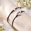 New Fashion Hollow Heart Set Bracelets Stainless Steel Handwoven Push-pull Handmade Bracelet for Woven Jewelry Gift