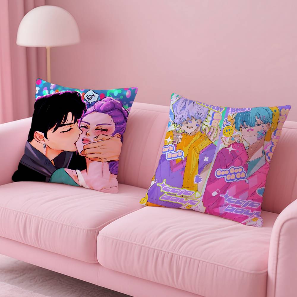 Saja Boys Kpops D-Demon H-Hunters Pillow Case Pattern Printed Pillowcase For Living Room Sofa Cushion Cover & Bedroom Decor