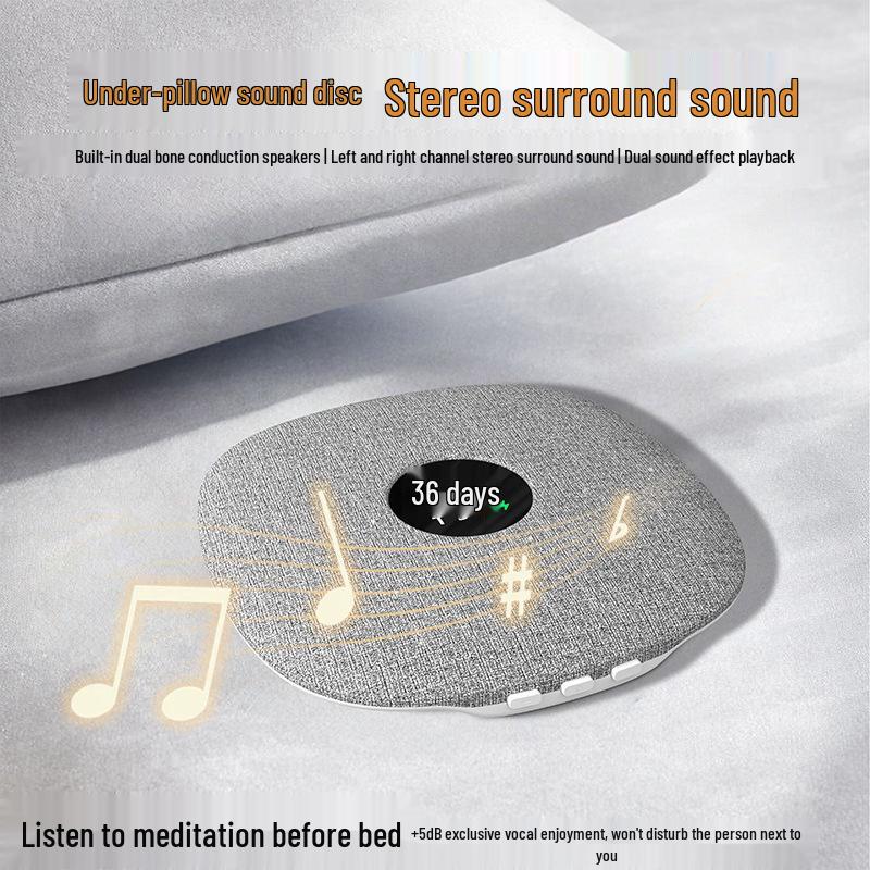Bone Conduction Bluetooth Sleep Speaker: Under-Pillow White Noise & Music Device