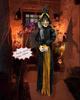 Voice-Activated Light-Up Witch Halloween Decoration - Sound & Motion Hanging Ghost Prop.
