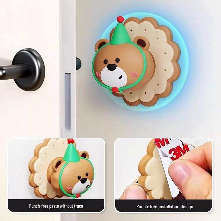 Creative Anti-Collision Door Stopper: Cute Behind-the-Door Handle Knock Pad & Refrigerator Sticker