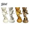 Modern Minimalist Home Accents Retro Angel Candle Holder Cupid Roman Column Stand Vintage Statue Decor Figurine Decorative Candlestick for Wedding,