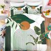 Green Plants Flamingos Anime Bedding Set Duvet Coverpolyester Suitable For Children And Adults 3-Piece Set