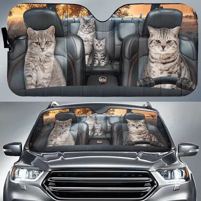 Car Visor Funny Selfie Cat Car Windshield Sun Visor Uv Protection