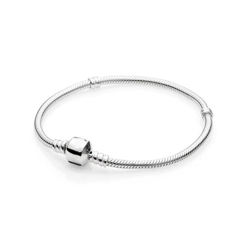 Best-selling 925 Sterling Silver Heart-shaped Crown Snake Bone Chain, Perfect for the Original DlY Bracelet! Ladies' Birthday Fa