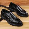 2025 New Spring Autumn Big Size Leather Shoes for Men Belt Designer Stone Pattern Platform Brogue Dress Shoes Men