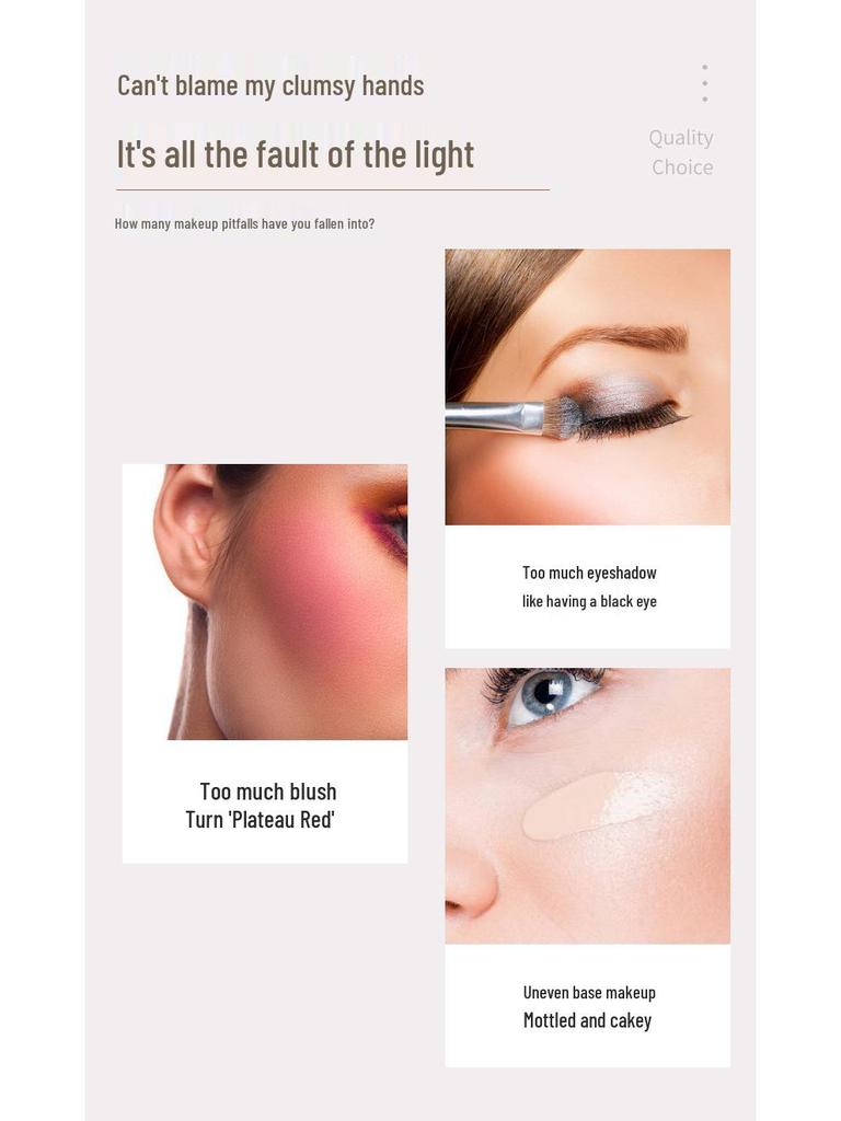 Large Double-Sided LED Makeup Mirror with Magnification and Fill Light for Vanity or Desk