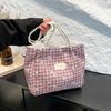 Broken Flower Canvas Bag Women's Spring New Fashion Casual Tote Bag Simple Commuter Shoulder Bag