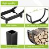 Indoor Metal Firewood Storage & Organization Rack with Display & Moving Shelf