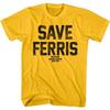 Volný den Ferrise Buellera SAVE FERRIS Zlaté pánské tričko