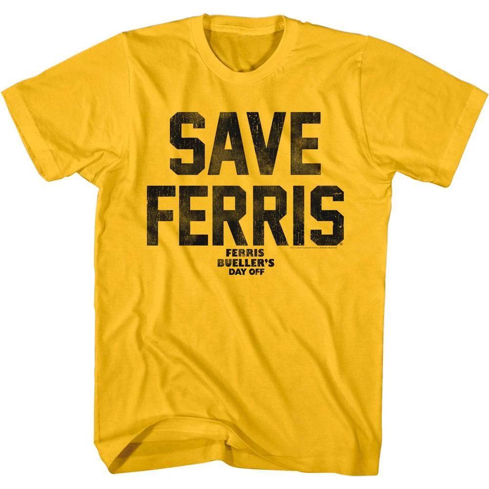 Ferris Bueller s Day Off SAVE FERRIS Gold Men s T Shirt XL