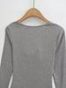 Women's Sexy Slim-Fit Low-Cut Long Sleeve T-Shirt: Spicy & Chic Solid Color Base Layer
