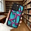 Pink Teal Heart Pattern Shockproof Soft Phone Case For Xiaomi Redmi Note 15 14 13 12 11 10 9 8 Pro Anti-Slip Anti-Fall Cover