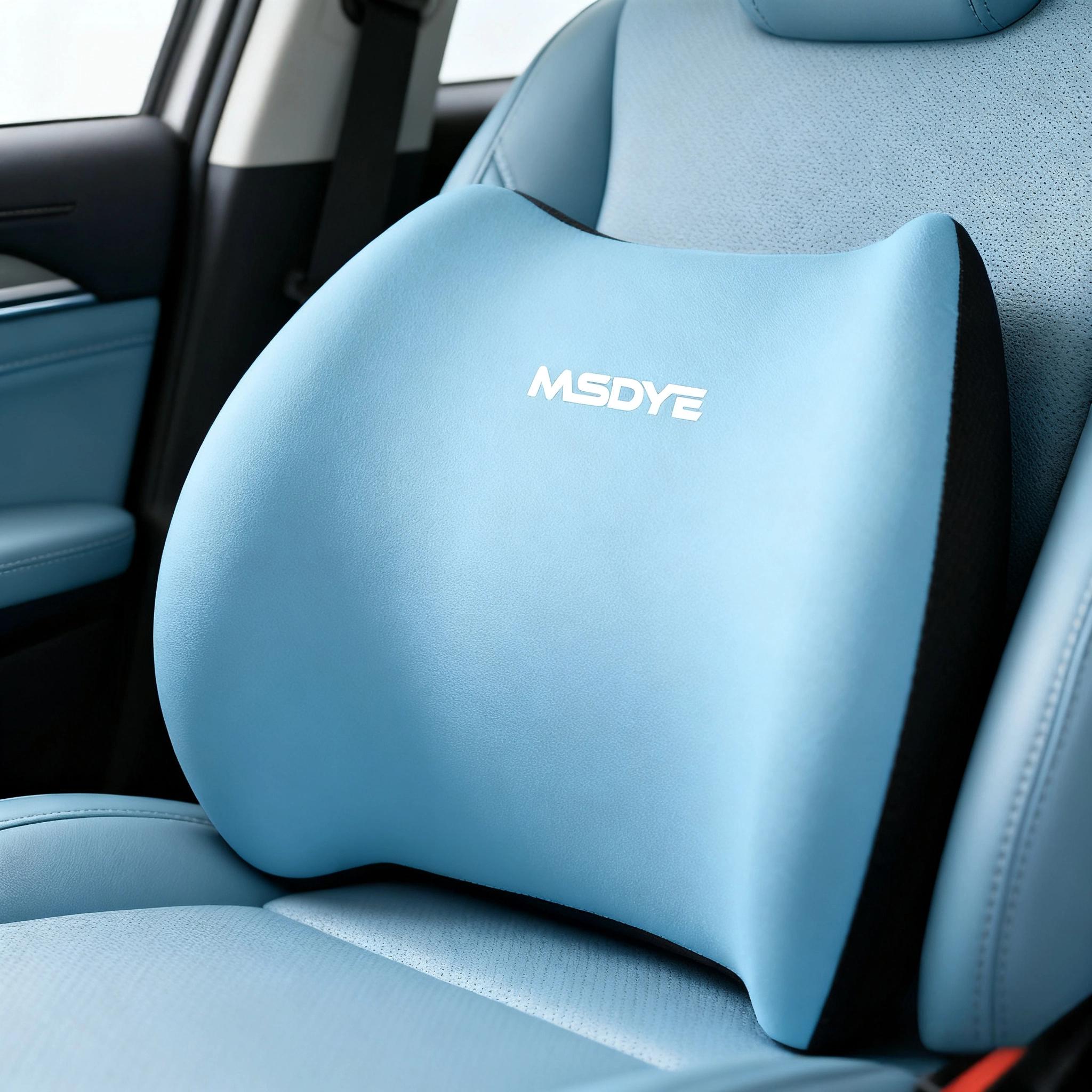 

Синяя автомобильная подушка-подголовник из пены с памятью и поясничная подушка для снятия усталости, подушка для поясничной поддержки, удобная для вождения, защита шеи, поясничная поддержка для кресла