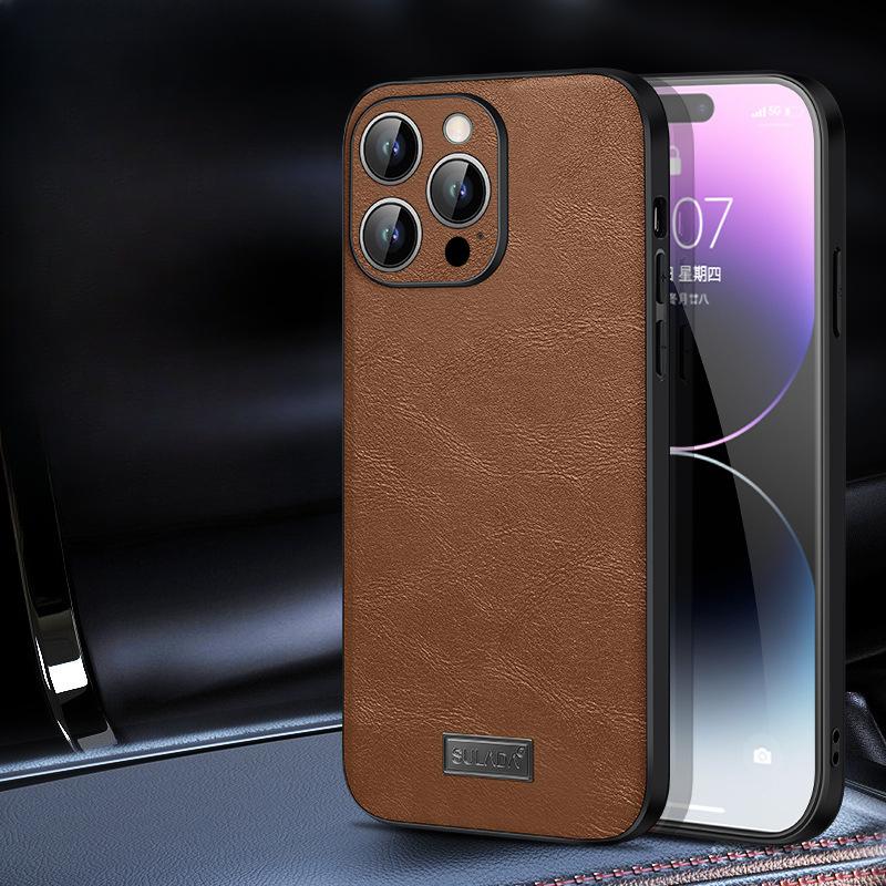 Geeignet für Apple 16promax Handyhülle Vollabdeckung Sturzsicher IPhone15 Dünn und Leicht 14 Business 13 Männer und Frauen 12 Lederhüllen
