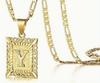 Collana con Ciondolo 26 Lettere Placcata Oro con Catena Spessa
