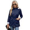 Womens Detachable Hooded Windbreaker Coat Lightweight Rain Jacket Winter Urban Casual Wear