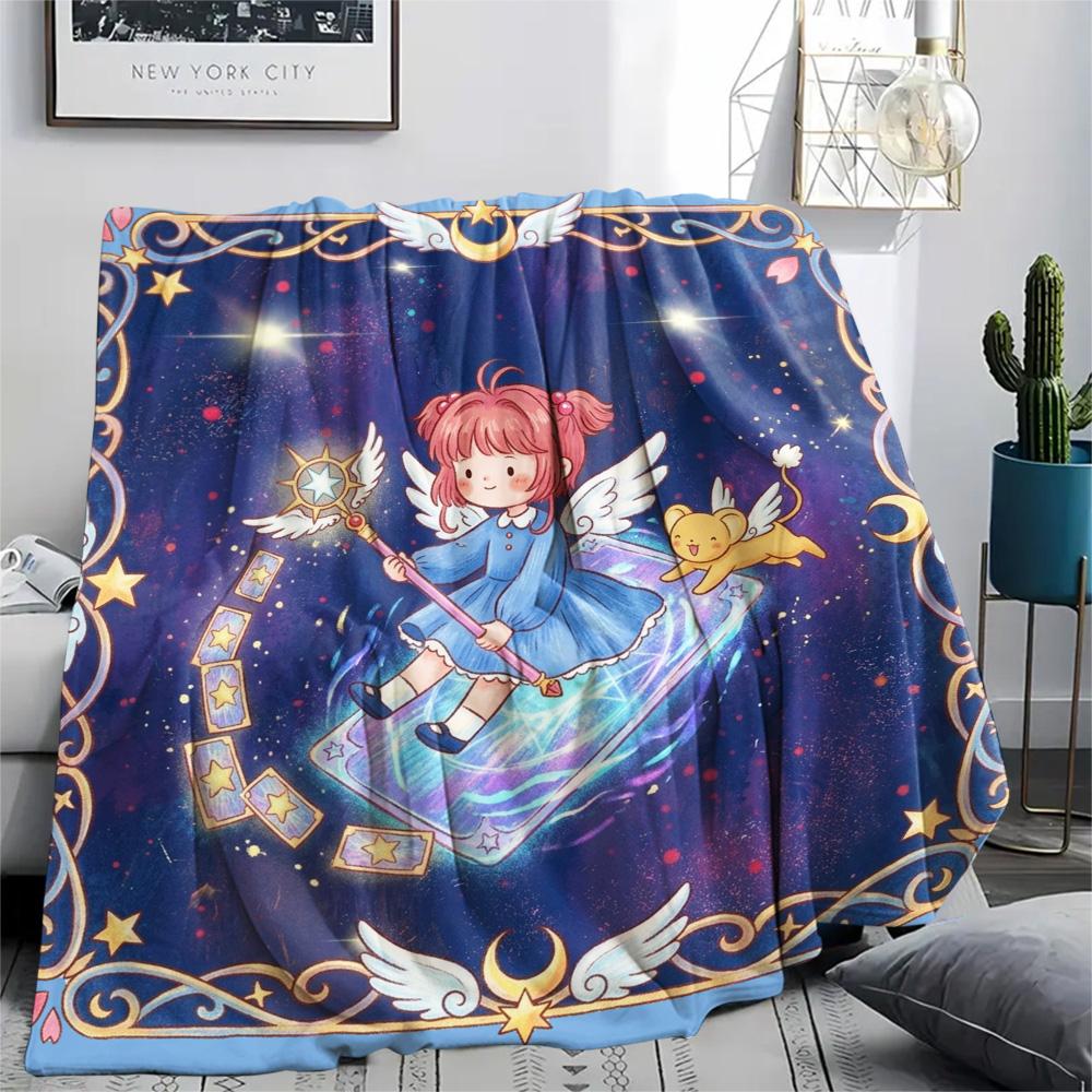 Cardcaptor Sakura Print Flannel Blanket, Ultra Soft High Quality All Seasons Warm Throw, Home Decor Cozy Blanket, Perfect Christmas Gift