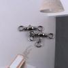 50pcs 3 Way Splitter Swivel Ring Fishing Line Connector Rolling Solid Ring Fishing Swivel