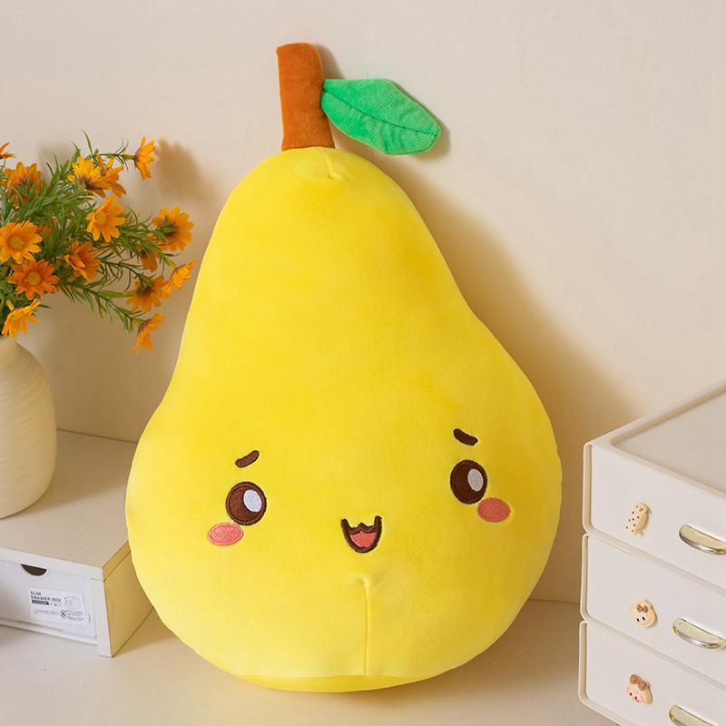 Peluche Super Douce Haute Qualité Fruit Jouet Poire Éclaircissement pour Enfants Poupée Fruit 25cm
