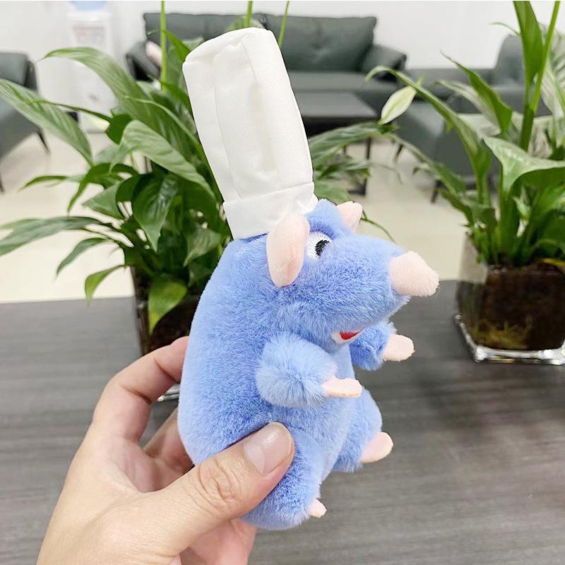 Cute Ratatouille Pendant Plush Toy Doll Keychain Mouse Chef Plush Stuffed Dolls Keyring Backpack Charms Girl Bag Car Deco Gifts