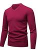 Autumn/Winter 2025 Men's High-Quality Wool V-Neck Sweater - Casual, Solid Color, Comfortable Base Layer Top.