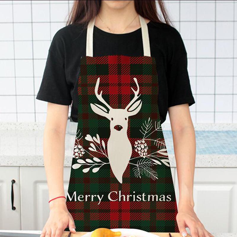 Linen Merry Christmas Apron Christmas Decorations for Home Kitchen Accessories 2025 Christmas Natal Navidad 2025 New Year Gifts