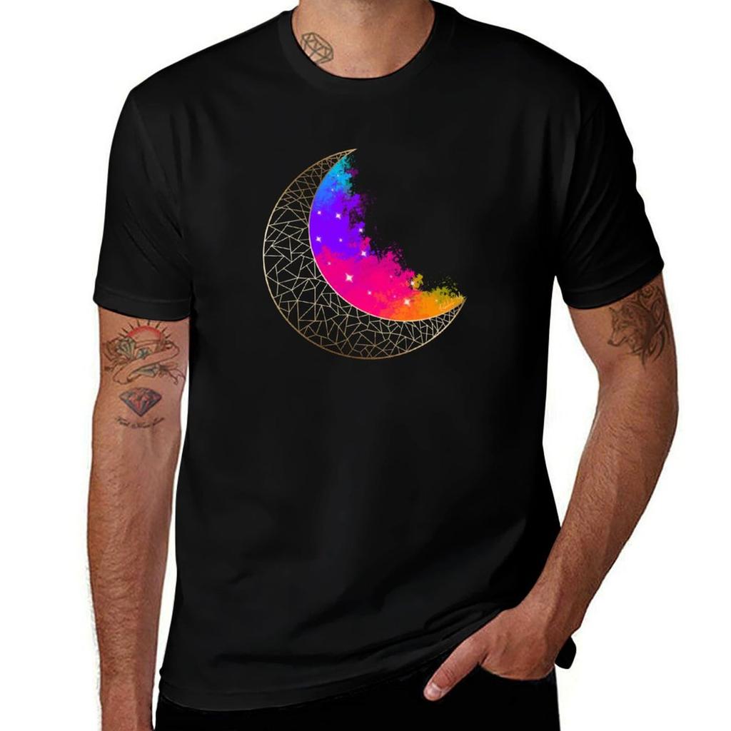 Lunar Splash Moon Design Tshirt Outdoor Sports Short Sleeve Top