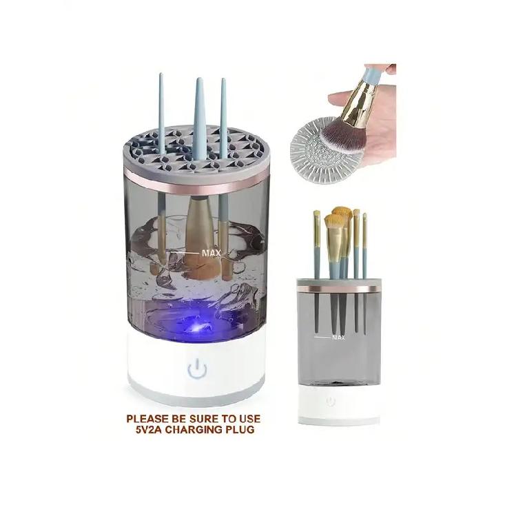 USB Plug Portable Electric Makeup Brush Cleaner with Rubber Makeup Machine Electric USB Quick Cleaner Cleaning Brush Collar Brus