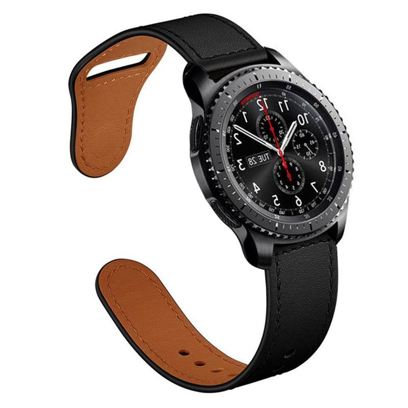 

22mm watch Strap For Samsung Galaxy watch 3/46mm/Gear S3 frontier Leather band amazfit gtr 4/3 pro bracelet huawei watch gt 2/2e 22mm чёрный