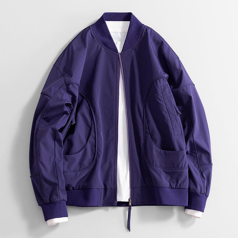 Jacket for Men's Spring and Autumn New Loose Baseball Collar Loose Hong Kong Style Work Style Versatile Loose Jacket