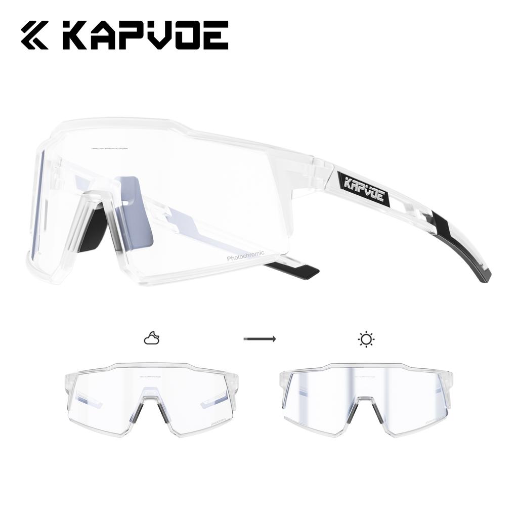 Kapvoe Photochromic Sunglasses Men Cycling Glasses UV400 MTB Clear Mountain Bike Transition Bicycle for Women Sports Eyewear