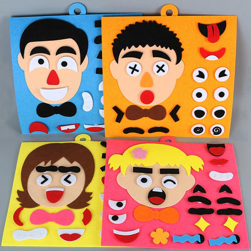 DIY Felt Fruit Tree Emotion Change Caterpillar Carrot Palm Crayon Non-woven Puzzle Felt Set Montessori Early Education Props ZYF