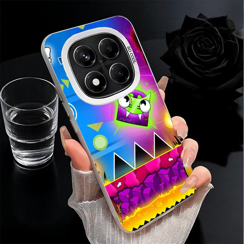 Geometry Dash Game Soft Phone Case for Xiaomi Redmi Note 13 14 15 Pro Plus 12S 12 11S 11 11T 10S 10 Shockproof Cover Back Shell