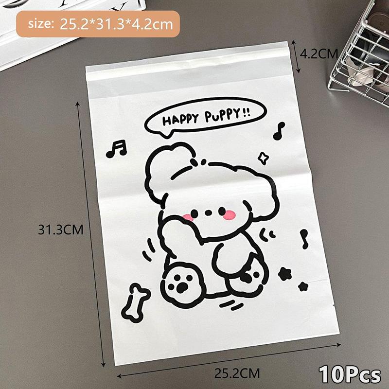 

10 шт. Курьерский пакет Конверт Упаковочные пакеты Линия Собака Пакет для доставки Водонепроницаемый Самоклеящийся пакет Почтовые пакеты Пластик белый