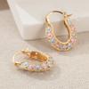 U-shaped  circle colorful circular design women's earrings, light luxury high-end earrings