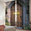 Rustic Curtains Unique Castle Traditional Middle Age Heritage Doorway Aged Entrance Living Room Bedroom Window Drapes Set Of 2 Made Polyester Area