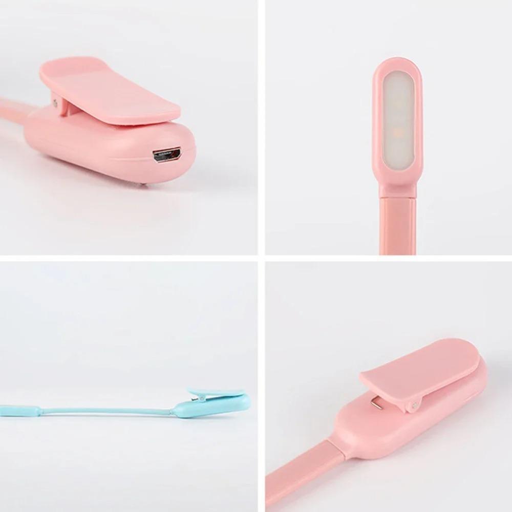 Mini USB Rechargeable Clip On Book Light 3 Level Adjustable Brightness LED Night Lamp For Bedroom Travel Study