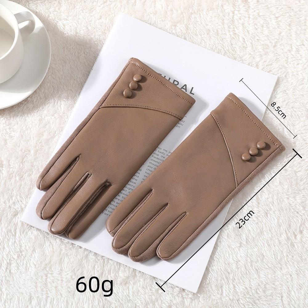 Mănuși cu ecran tactil, Mănuși cu ecran tactil, Mănuși de schi din piele PU, Mănuși rezistente la vânt și frig, Fete