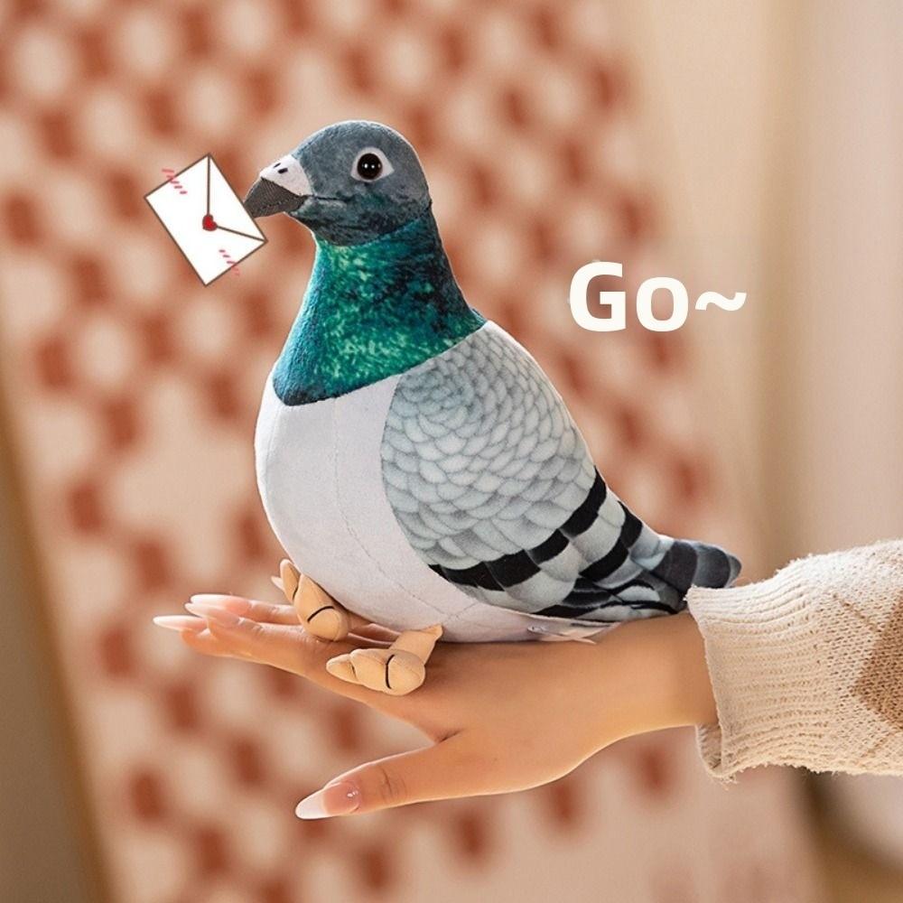 High Quality Plush Dove Bird Doll Soft Material Realistic Pigeon Plush Grey Hill Pigeons  Kids Toy