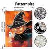 DIY Frameless Pearl Bead Painting Kit Halloween Pumpkin Ghost Sparkling Canvas Art Creative Gift for Craft Lovers