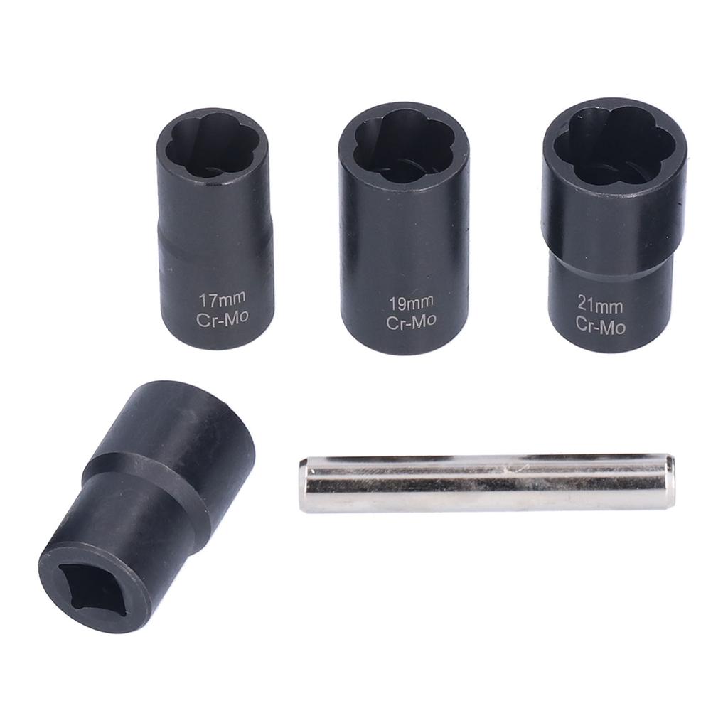 5Pcs Lug Nut Socket Set Convenient Efficient High Hardness Durable Twist Socket Set for Worn Rusty
