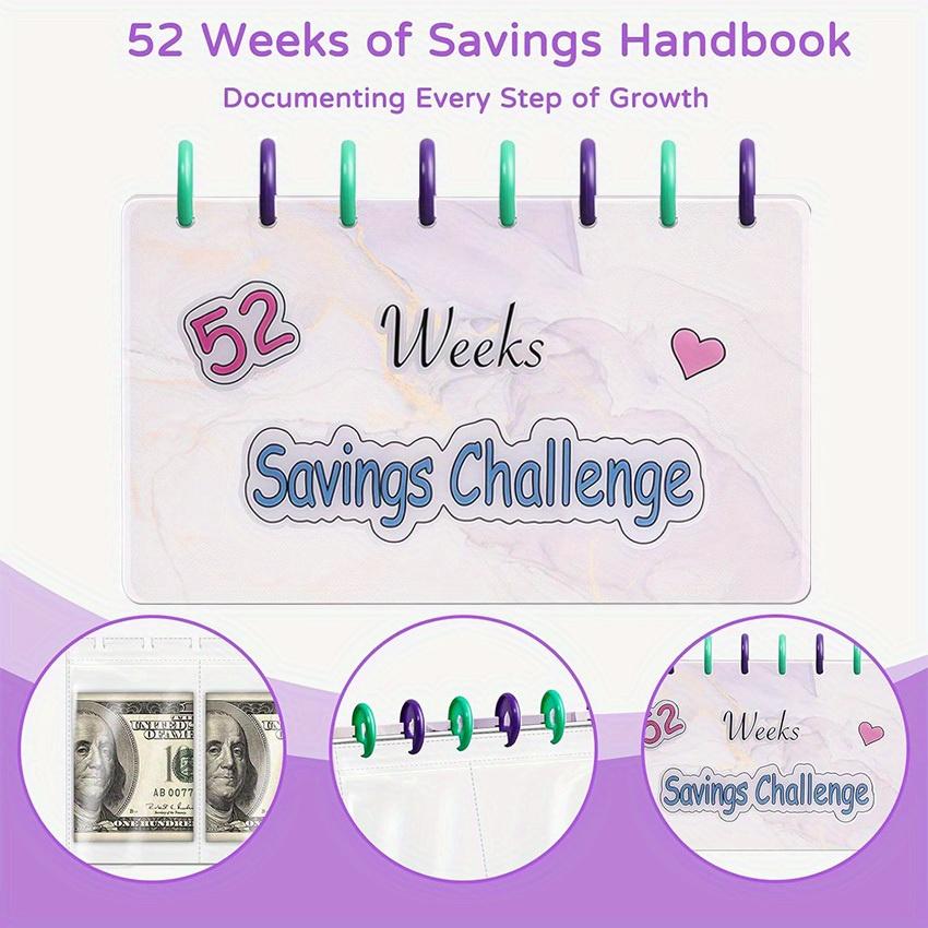 Non-Toxic 1Pc 52 Week Money Saving Challenge Binder Reusable Budget Binder Storage Challenge Book Toy