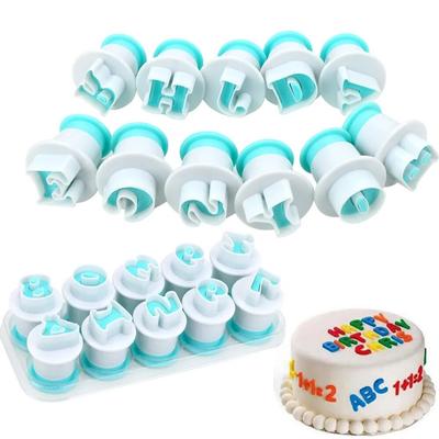 Cookie Mould Upper & Lowercase Alphabet Cookie Cutter Capital Letters Fondant Cake Mold Plastic Plunger Cutter