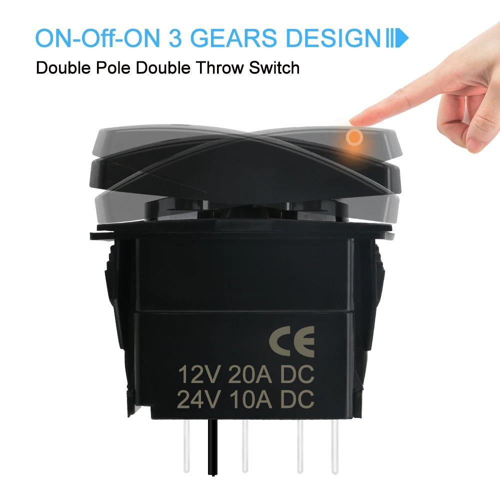 Senlo Headlights Rocker Switch 7 PIN ON-ON-OFF High Low Beam Rocker Switch with Wires for Fog Light for Car UTV Truck RV Trailer Battery Switches5