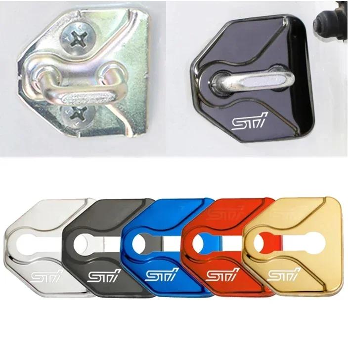 4pcs Car Door Lock Cover Metal Styling Stickers for Subaru STI Impreza Legacy Forester Outback XV BZ Protective Accessories iuyh8