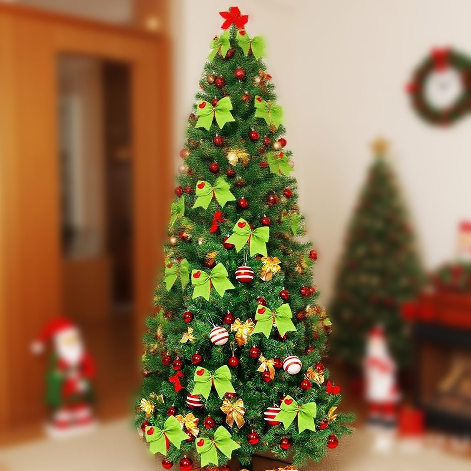 

Рождественский бант - Премиальные украшения для венка и елки в праздничных цветах, Праздничные банты для упаковки подарков и домашнего декора One Size зелёный