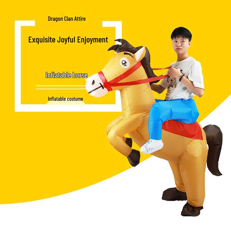Costume da Mascotte Cavallo Gonfiabile da Passeggio - Abito da Performance per Adulti per Festival ed Eventi sul Palco